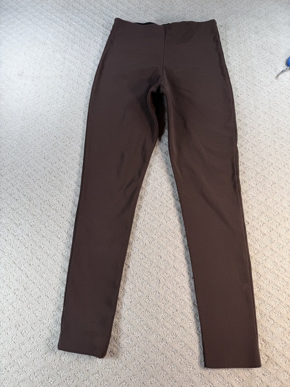 Equestrian Ribbed Riding Breeches Leggings Womens Brown Tactel USA Stretch